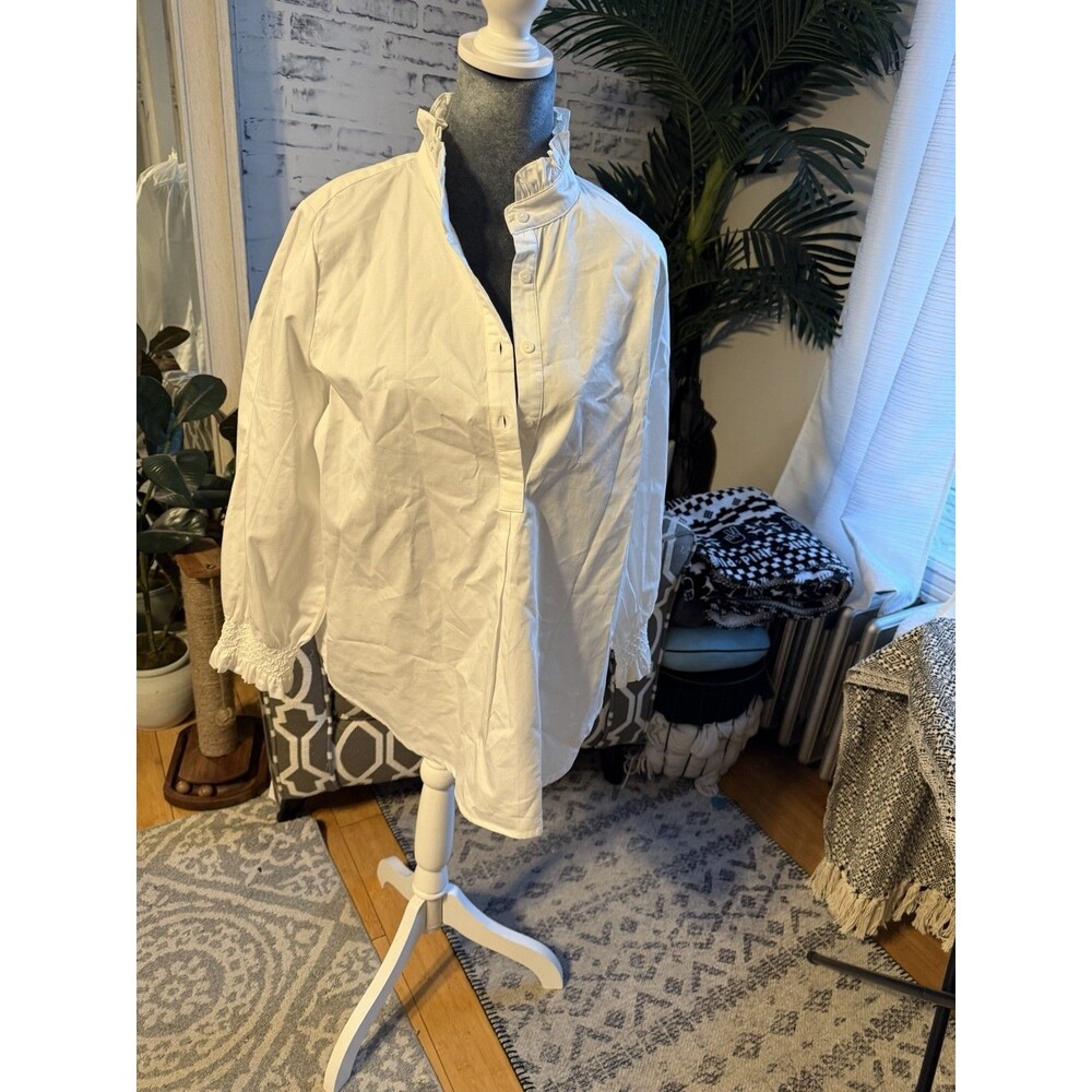 Tuckernuck Teagan Popover Blouse in White size M